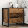  Éjjeli asztal fiókkal 2 pcs Öreg fa 50 x 39.5 x 50 cm Faanyag