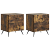  Éjjeliszekrény fiókkal 2 pcs Füstös Tölgy 43 x 34,5 x 47,5 cm