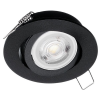 Eko-Light HALOGEN lámpatest Süllyesztett kerek mennyezeti szoft IP20 Fekete Mozgatható