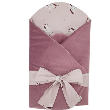 Eko Takaró pamutból velúrral és kókusz belsővel masnival 75x75cm - Unicorn babaágynemű, babapléd