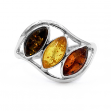 Ékszer ABC Ezüst borostyán köves gyűrű gyűrű