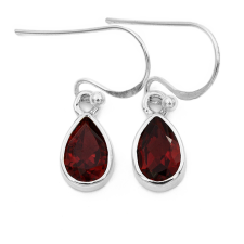 Ékszer ABC Ezüst gránát köves fülbevaló "csepp" fülbevaló