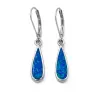 Ékszer ABC Ezüst kék opál köves fülbevaló "csepp"