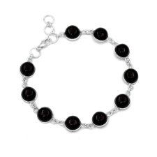 Ékszer ABC Ezüst ónix köves karlánc "7,5" karkötő