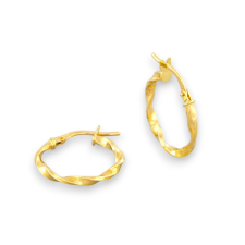 Ékszerkirály 14k arany fülbevaló, csavart karika, 18 mm fülbevaló
