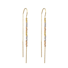 Ékszerkirály 14k arany fülbevaló, háromszínű, átdugós fülbevaló