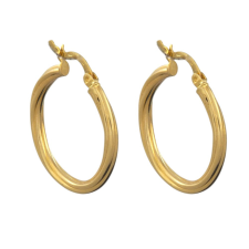 Ékszerkirály 14k arany fülbevaló, karika,, hosszanti bemarásokkal, 30 mm fülbevaló