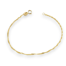 Ékszerkirály 14k arany karlánc, Szingapúri, 19 cm karkötő