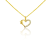 Ékszerkirály 14k arany medál, kristályos szív, négylevelű lóherével