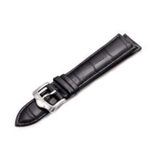 Ékszerkirály Bőr óraszíj tűs csattal, bőr, 18 mm, fekete óraszíj
