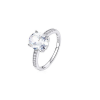 Ékszerkirály Ezüst eljegyzési gyűrű fehér kristállyal, 8-as méret