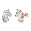 Ékszerkirály Ezüst fülbevaló, unikornis, rosegold