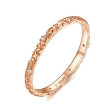Ékszerkirály Ezüst gyűrű cirkóniumkristállyal, rosegold, 6-os méret gyűrű