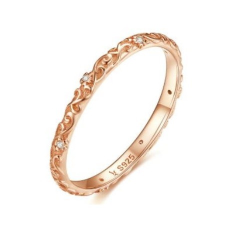 Ékszerkirály Ezüst gyűrű cirkóniumkristállyal, rosegold, 8-as méret gyűrű