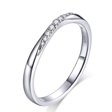 Ékszerkirály Ezüst gyűrű fehér kristályokkal, 6-os méret gyűrű