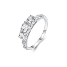 Ékszerkirály Ezüst gyűrű fehér kristályokkal, 8-as méret gyűrű