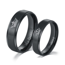 Ékszerkirály Férfi jegygyűrű, karikagyűrű, rozsdamentes acél, fekete, 8-as méret gyűrű