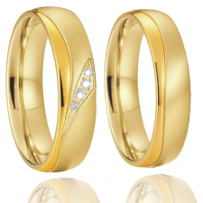 Ékszerkirály Férfi karikagyűrű hullámos mintával, rozsdamentes acél, aranyszínű, 10-es méret gyűrű