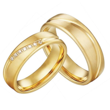 Ékszerkirály Férfi karikagyűrű, titánacél, aranyszínű, 10-es méret gyűrű