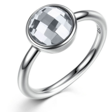 Ékszerkirály Kerek köves ezüst gyűrű, Fehér, 6 (Pandora stílus) gyűrű