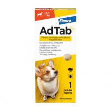 Elanco AdTab rágótabletta közepes testű kutyáknak (>5,5-11kg) 225mg , 1db tabletta élősködő elleni készítmény kutyáknak