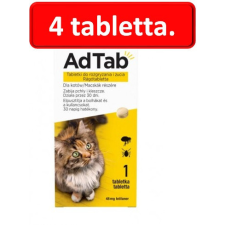 Elanco AdTab rágótabletta macskáknak 4db tabletta , ( 2-8kg. cicáknak ) élősködő elleni készítmény macskáknak