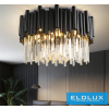 ELDLUX Kristály üveg mennyezeti lámpa E14×3 D300x300mm Fekete