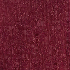  Elegance bordeaux dombornyomott papírszalvéta 40x40cm, 15db-os asztalterítő és szalvéta