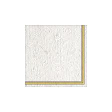  Elegance Lea White/Gold dombornyomott papírszalvéta 33x33cm, 15db-os konyhai eszköz