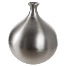 Elegáns alumínium ezüst színű gömb dekor váza 19 x 24 cm dekoráció