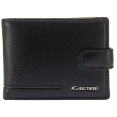  Elegáns fekete kívül-belül kapcsos  férfi bőr pénztárca