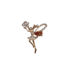 Elegáns női bross balerina formájú, Glow balerina, arany bross