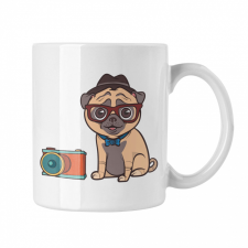  Elegáns Pug - Fehér Bögre bögrék, csészék