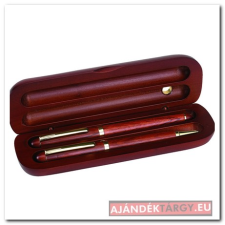  Elegáns tollkészlet fa dobozban, barna toll