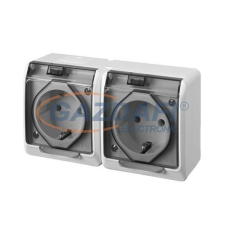 ELEKTRO-PLAST 0325-01 "Hermes" dupla dugalj, átlátszó fedéllel, IP44 villanyszerelés