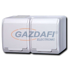 ELEKTRO-PLAST 0325-02 &quot;Hermes&quot; dupla dugalj, fehér fedéllel, IP44 villanyszerelés