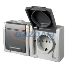 ELEKTRO-PLAST 1245-10 "Aquant" Csapfedeles dupla dugalj (2x2P+F) IP55 villanyszerelés
