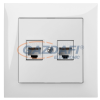 ELEKTRO-PLAST 1449-00 "Sentia" süllyesztett CAT5e/2xRJ45 informatikai csatlakozó aljzat, fehér, kerettel