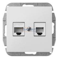 ELEKTRO-PLAST 1459-10 "Sentia" RJ45+RJ11 aljzat, fehér, keret nélkül villanyszerelés