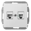 ELEKTRO-PLAST 1459-10 "Sentia" RJ45+RJ11 aljzat, fehér, keret nélkül