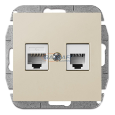 ELEKTRO-PLAST 1459-11 &quot;Sentia&quot; RJ45+RJ11 aljzat, krém, keret nélkül villanyszerelés