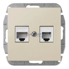 ELEKTRO-PLAST 1459-11 "Sentia" RJ45+RJ11 aljzat, krém, keret nélkül villanyszerelés