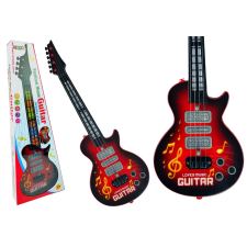 Elektromos gitár gyerekeknek színes LED-ekkel piros játékhangszer