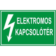  Elektromos kapcsolótér - műanyag, 90*60mm információs tábla, állvány