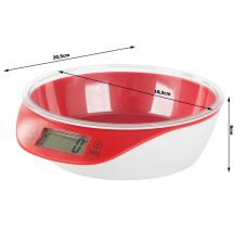 Elektromos konyhai mérleg LCD kijelzővel, piros - 5kg/1g konyhai mérleg