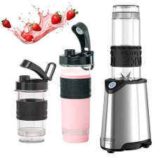 Elektromos turmixgép 2 palackkal, inox - 800W turmixgép