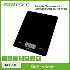 Elektronikus konyhai mérleg LCD kijelzővel, üvegből, 5 kg kapacitás konyhai mérleg
