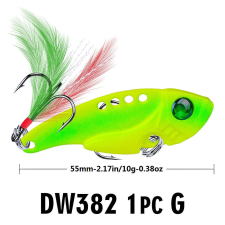  Élethű Kakasfarkú Horgászcsali Jig Horoggal - 1db csali