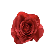  Élethű selyem nyílott rózsafej piros 8cm dekoráció
