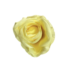  Élethű selyem nyílott rózsafej sárga 8 cm dekoráció